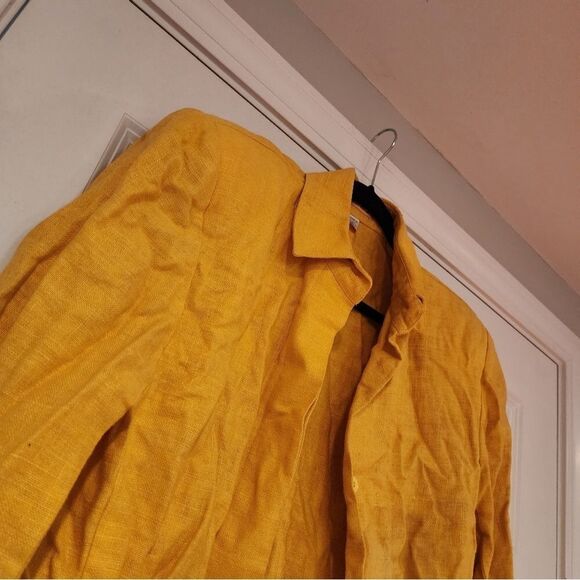 Finity vintage yellow button up blazer jacket Size 12 - Picture 2 of 4